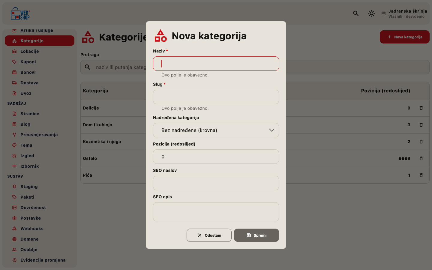 Dijalog za novu kategoriju