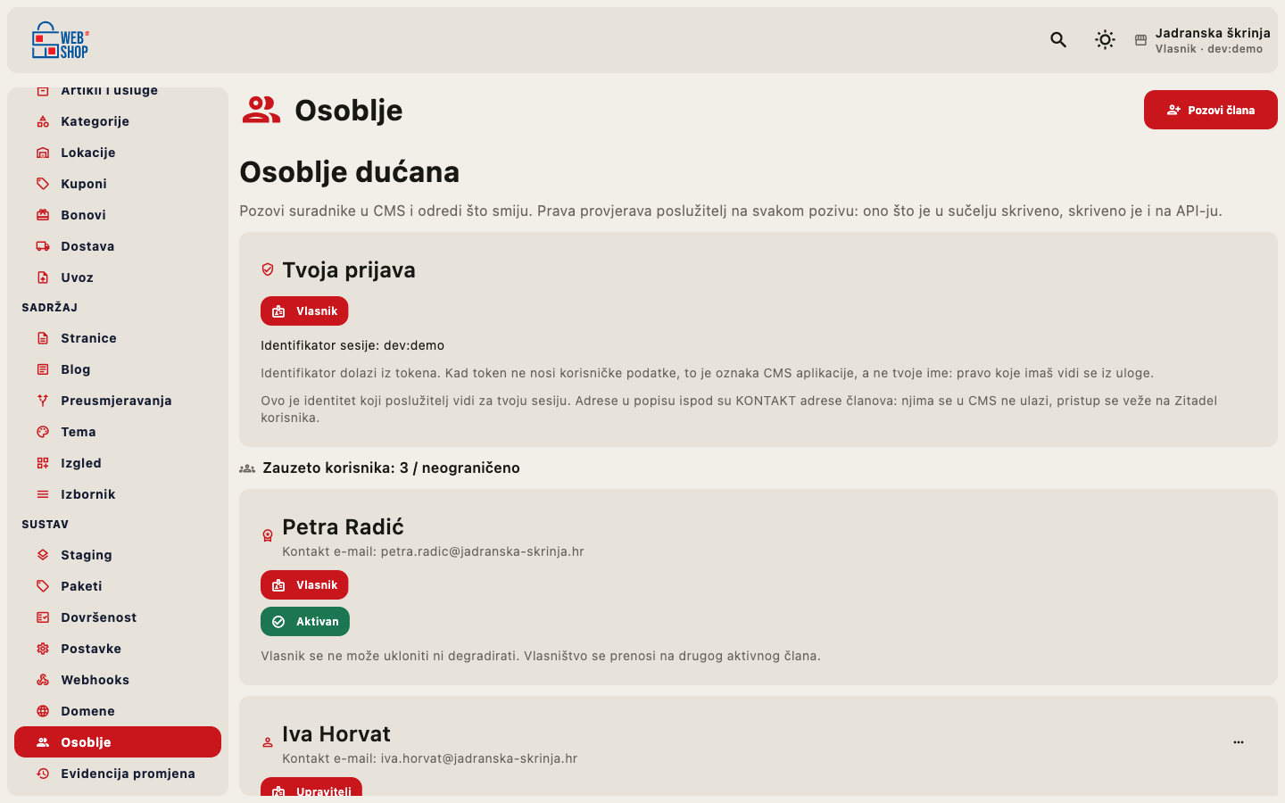 Članovi osoblja