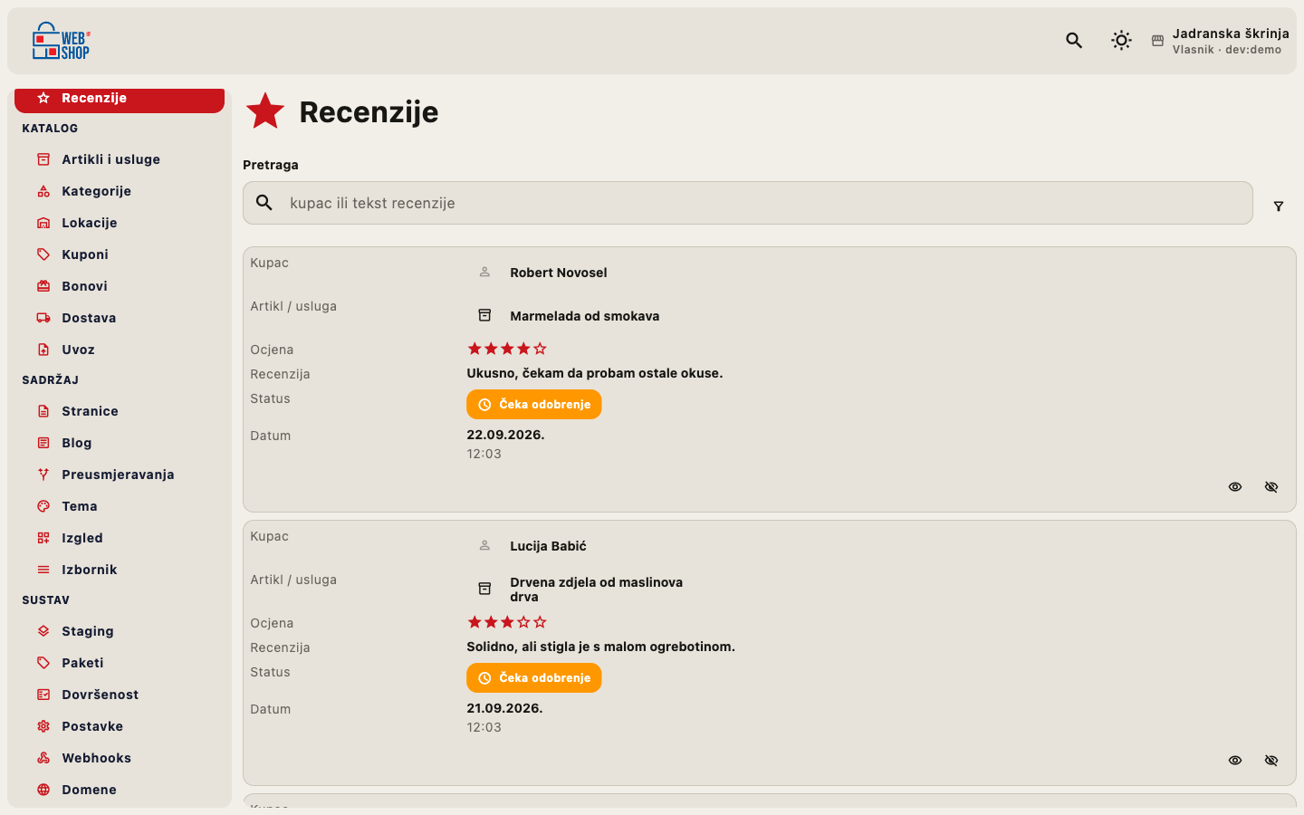 Recenzije u CMS-u