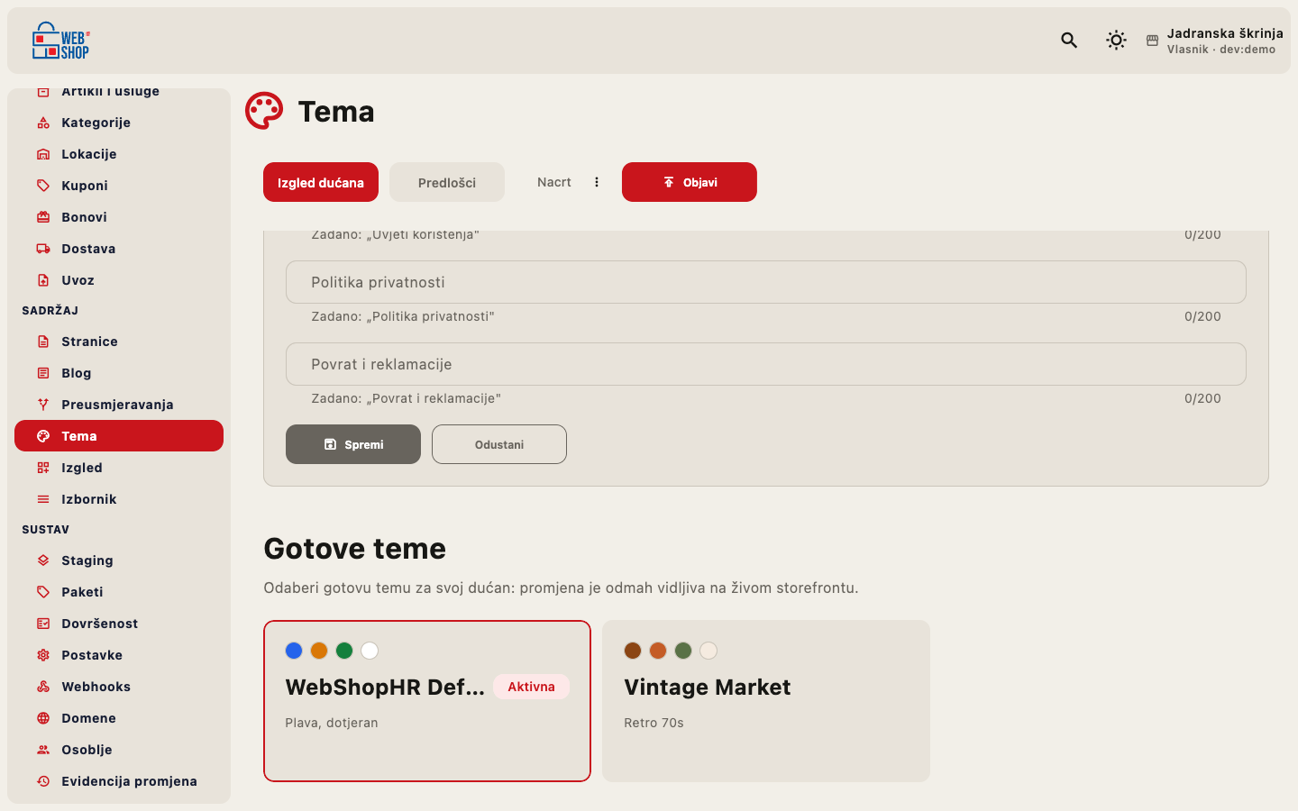 Galerija gotovih tema